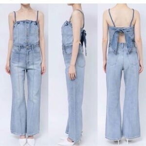 GYDA  Light denim wide legs back ribbon jumper size M
